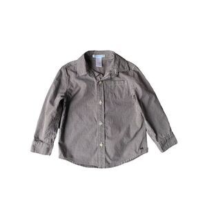 Janie & Jack Toddler Boy Brown & White Plaid Button Down Shirt